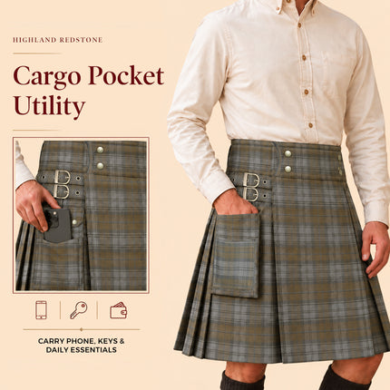 Valor Acrylic Utility Kilt | 16oz Black Watch Weathered Tartan KIlt