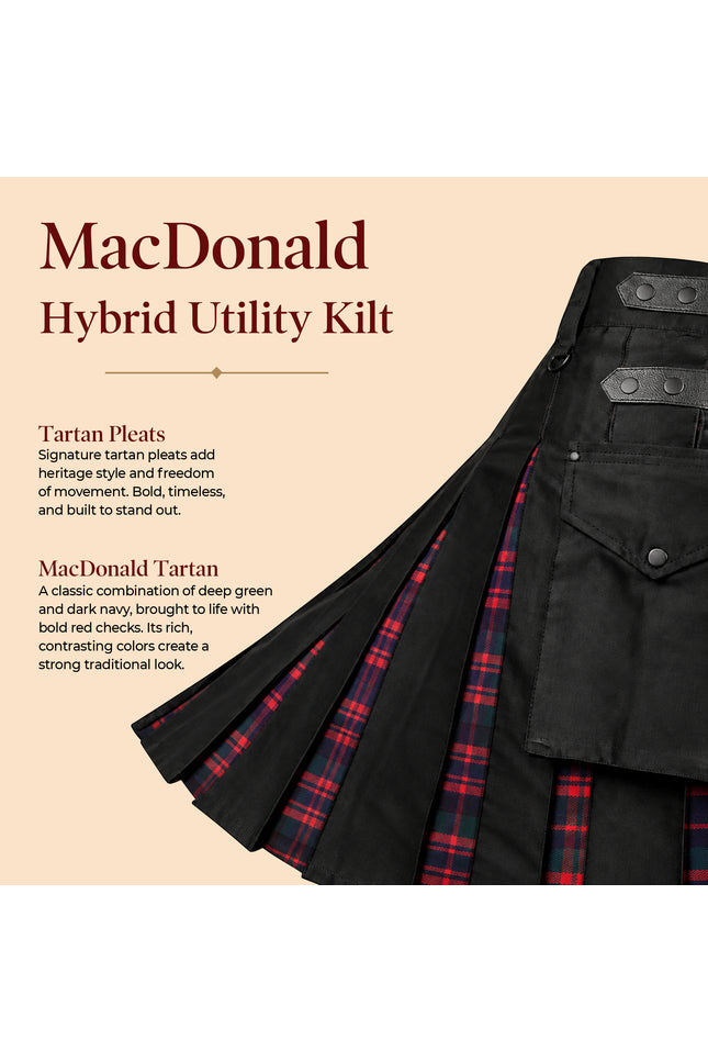 MacDonald Modern Kilt for Men - Traditional Style with Modern Functionality
