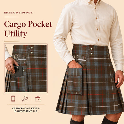 Valor Acrylic Utility Kilt | Kilt tartan vieilli Fraser 16 oz