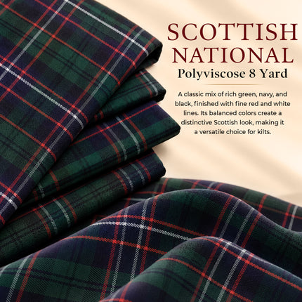 Kilt pour homme | Kilt écossais national en polyviscose 8 yards traditionnel pour homme