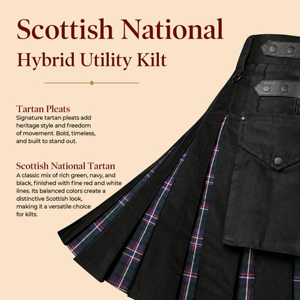 Kilt utilitaire hybride écossais pour hommes - Style traditionnel et fonctionnalité moderne | Grandes tailles