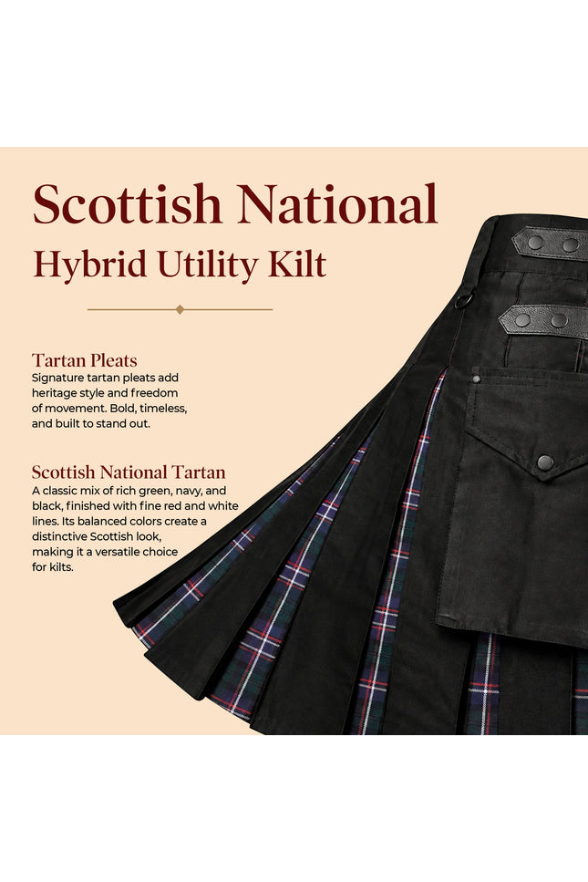 Scottish National Hybrid Utility Kilt for Men - Traditional Style with Modern Functionality
