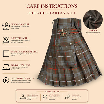 Valor Acrylic Utility Kilt | Kilt tartan vieilli Fraser 16 oz