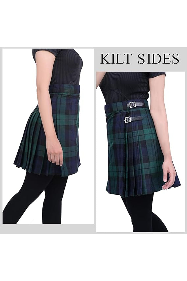 Woman Plaid Kilt - Black Watch Tartan Kilt - Premium Quality & Timeless Style