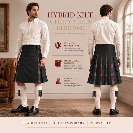 Kilts utilitaires hybrides Spirit Of Bruce pour hommes - Style traditionnel et fonctionnalité moderne