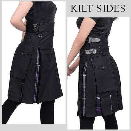 Women's Hybrid Utility Kilt Black| Heritage of Scotland