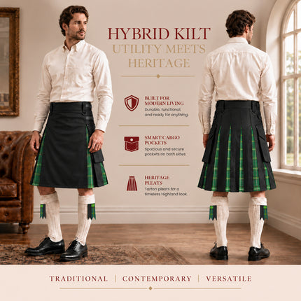 Celtic Hybrid Utility Kilt for Men - Traditional Style with Modern Functionality | Big & Tall