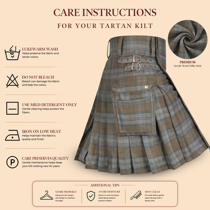 Valor Acrylic Utility Kilt | 16oz Black Watch Weathered Tartan KIlt