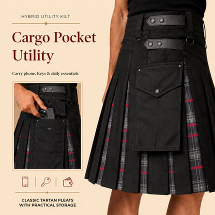 Spirit Of Bruce Hybrid Utility Kilts for Men  - Traditional Style with Modern Functionality | Big & Tall