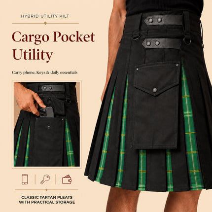Kilt Hybride Utilitaire Celte pour Homme - Style Traditionnel et Fonctionnalité Moderne