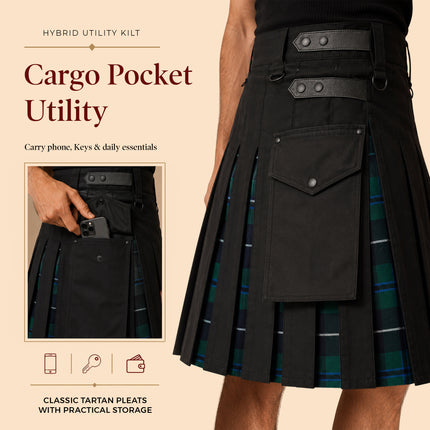 Blue Douglas Hybrid Utility Kilt for Men  - Traditional Style with Modern Functionality