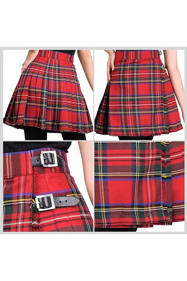 Woman Plaid Kilt - Royal Stewart Tartan Kilt - Premium Quality & Timeless Style | Big & Tall