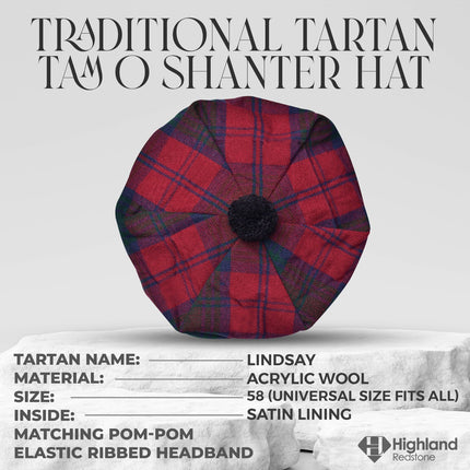 Tam O'Shanter Hat with Pompom | Lindsay  Tartan