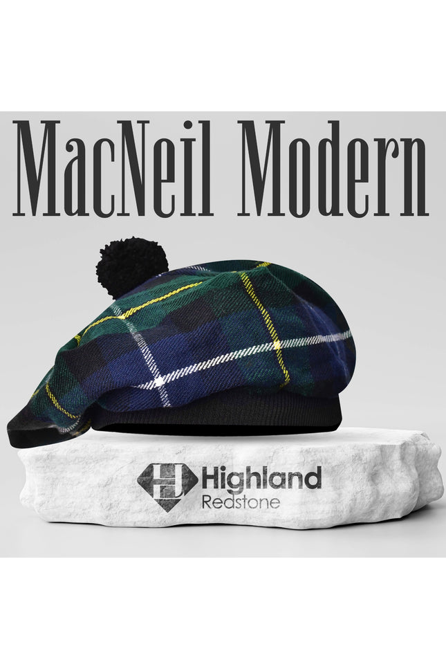 Tam O'Shanter Hat with Pompom | Macneil Modern Tartan