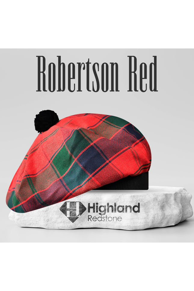 Tam O'Shanter Hat with Pompom | Robertson Red Tartan
