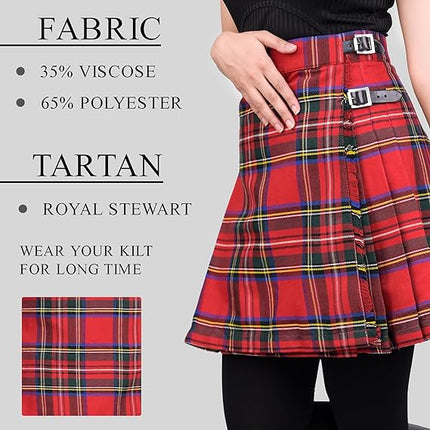 Woman Plaid Kilt - Royal Stewart Tartan Kilt - Premium Quality & Timeless Style | Big & Tall