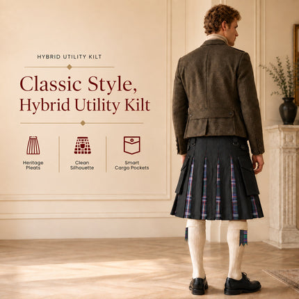 Scottish National Hybrid Utility Kilt for Men - Traditional Style with Modern Functionality