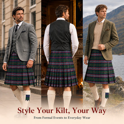 Kilt pour homme | Kilt écossais national en polyviscose 8 yards traditionnel pour homme