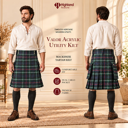 Valor Acrylic Utility Kilt | 16oz Mackenzie Tartan KIlt