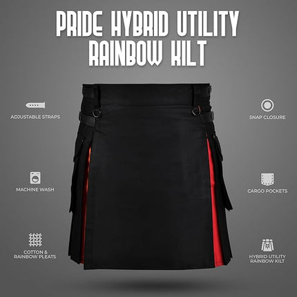 Rainbow Hybrid Utility Kilt for Men - Bold, Stylish and Inclusive Pride Apparel