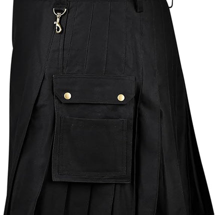 Mens Kilt Scottish Phantom Utility Kilts for Men Traditional Highland Costume Kilts with Cargo Pockets