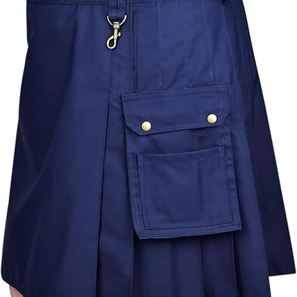 Mens Kilt Scottish Phantom Utility Kilts for Men Traditional Highland Costume Kilts with Cargo Pockets