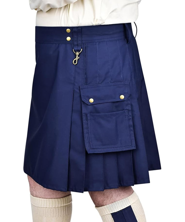Mens Kilt Scottish Phantom Utility Kilts for Men Traditional Highland Costume Kilts with Cargo Pockets