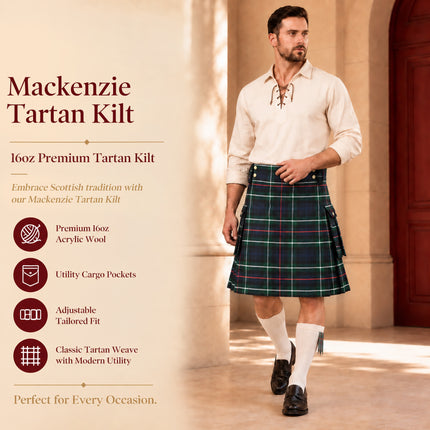 Valor Acrylic Utility Kilt | 16oz Mackenzie Tartan KIlt