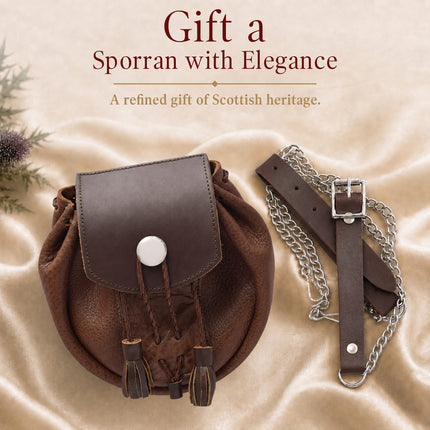 Rob Roy Leather Sporran | Brown