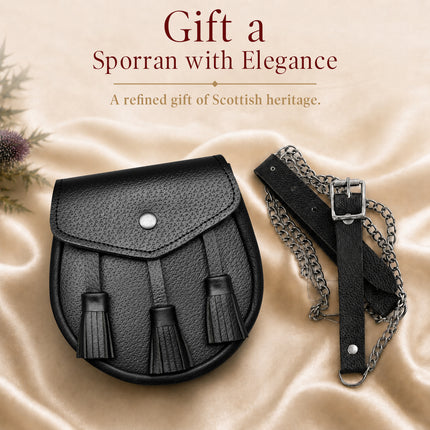 Sporran en cuir I Noir grainé