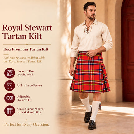 Valor Acrylic Utility Kilt | 16oz Royal Stewart Tartan KIlt