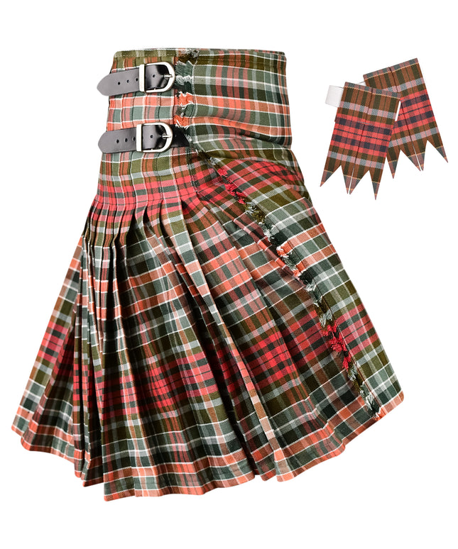 Kilt for Men I Gordon Weathered Red Tartan Kilt Polyviscose 8 Yard Traditional Men Kilt