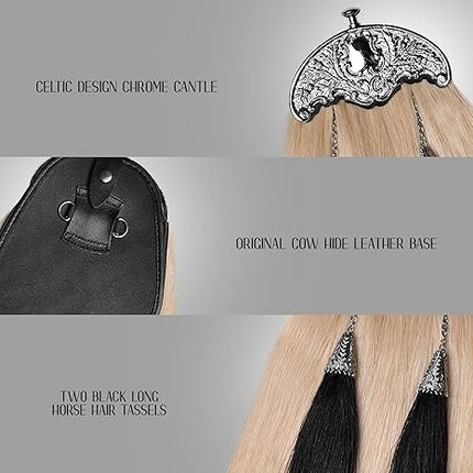 Full Dress Horse Hair Sporran with Thistle Leaf Cantle