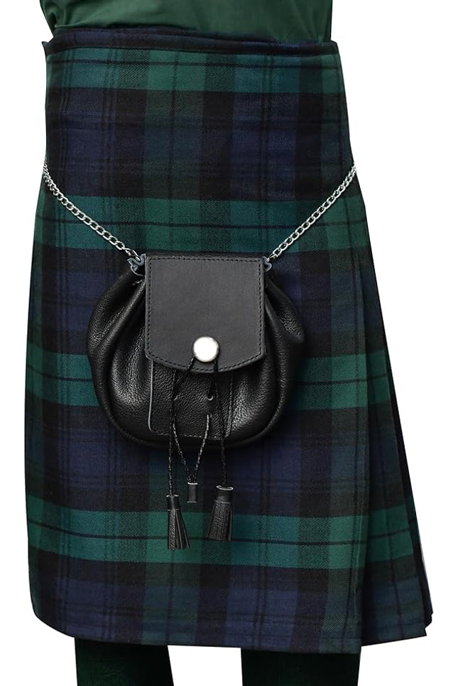 Rob Roy Leather Sporran | Black