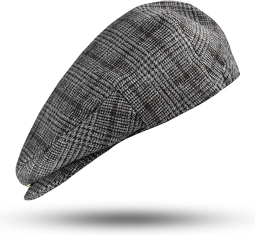 Gatsby Hat Blend Wool Vintage Flat Ivy Cabbie Cap in Charcoal Grey, showcasing a classic flat cap design made from high-quality wool blend.