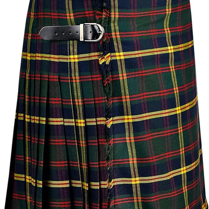 Leathernecks US Marine Corps Kilt for Men in Scottish tartan, crafted from polyviscose fabric, 8-yard traditional men's kilt.