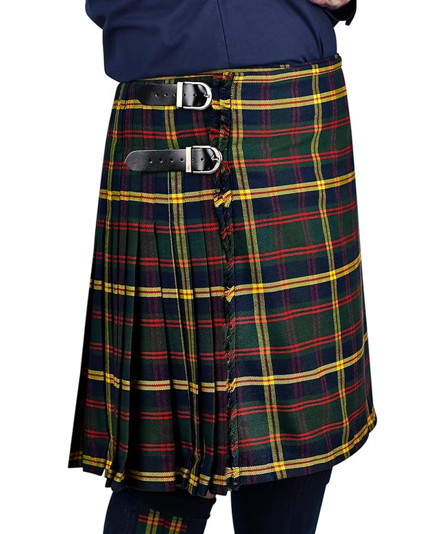 Leathernecks US Marine Corps Kilt for Men in Scottish tartan, crafted from polyviscose fabric, 8-yard traditional men's kilt.