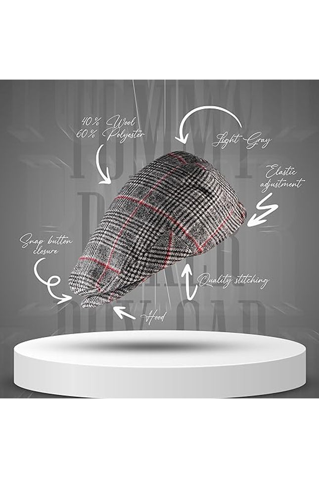 Gatsby Hat Blend Wool Vintage Flat Ivy Cabbie Cap in Light Grey, showcasing a classic flat cap design made from high-quality wool blend.