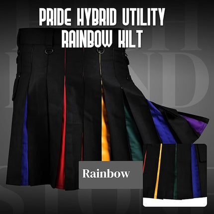 Rainbow Hybrid Utility Kilt for Men - Bold, Stylish and Inclusive Pride Apparel