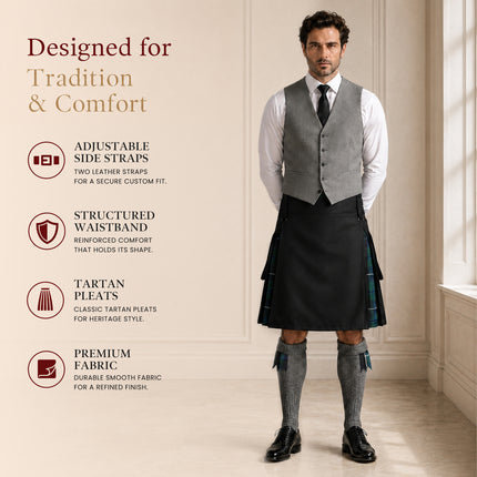 Blue Douglas Hybrid Utility Kilt for Men  - Traditional Style with Modern Functionality