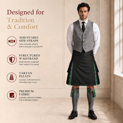 Kilt Hybride Utilitaire Celte pour Homme - Style Traditionnel et Fonctionnalité Moderne