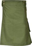 Olive Green Utility Kilt For Men