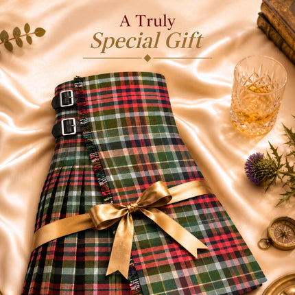Kilt for Men I Gordon Weathered Red Tartan Kilt Polyviscose 8 Yard Traditional Men Kilt