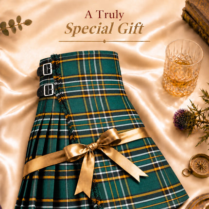 Kilt for Men I Irish Heritage Tartan Kilt Polyviscose 8 Yard Traditional Men Kilt