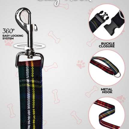 Dog Collar and Leash Set – Black Stewart