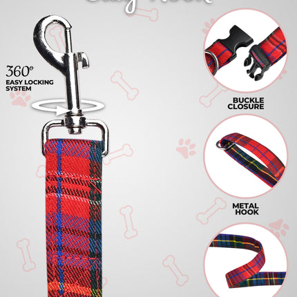 Dog Collar and Leash Set –  Macpherson Red