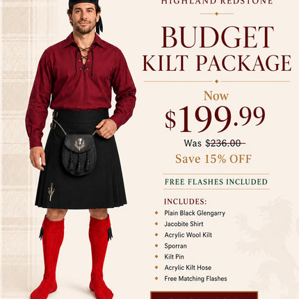 Kit de Kilt en Acrylique | Noir Uni