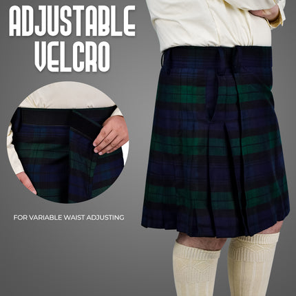 Black Watch Athlete Kilt for Men – Traditional Scottish Kilt with Modern Comfort