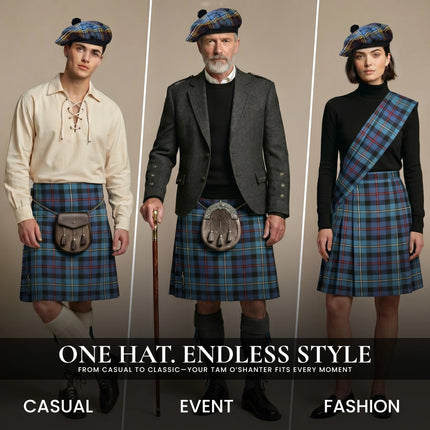 Tam O'Shanter Hat with Pompom | Anderson Tartan