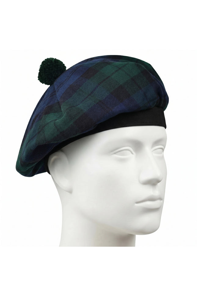 Tam O'Shanter Hat with Pompom | Black Watch Tartan
